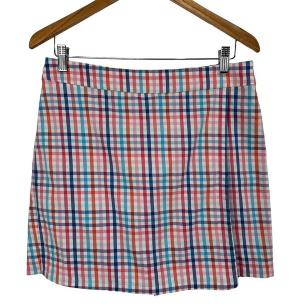 Talbots Multi Colored Gingham Plaid Skort Shorts Sz 6
